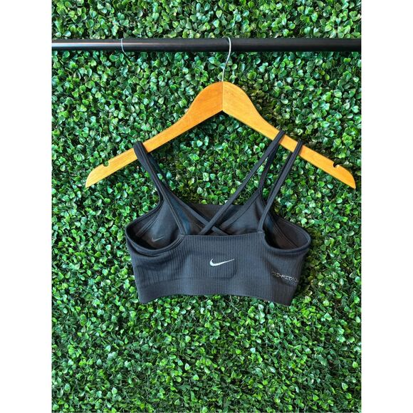 Nike ADV Black Ribbed Sports Bra Sz Small - Picture 3 of 4
